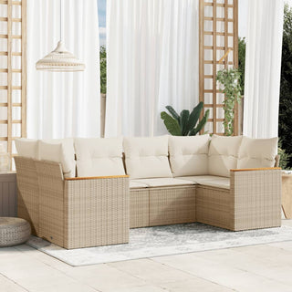 6-Delige Loungeset Met Kussens Poly Rattan