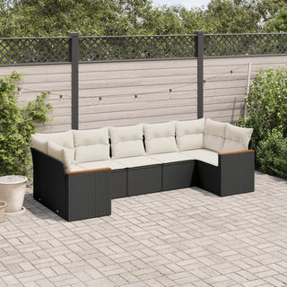 7-Delige Loungeset Met Kussens Poly Rattan