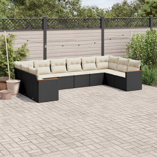 10-Delige Loungeset Met Kussens Poly Rattan