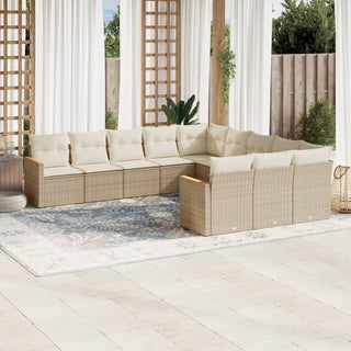 1 Tuinset Met Kussens Poly Rattan