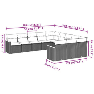 1 Tuinset Met Kussens Poly Rattan