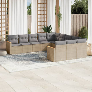 1 Tuinset Met Kussens Poly Rattan