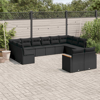 12-Delige Loungeset Met Kussens Poly Rattan