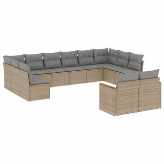 12-Delige Loungeset Met Kussens Poly Rattan