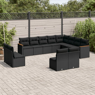 12-Delige Loungeset Met Kussens Poly Rattan Beige