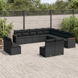 13-Delige Loungeset Met Kussens Poly Rattan