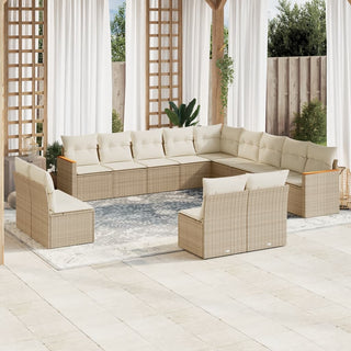 13-Delige Loungeset Met Kussens Poly Rattan