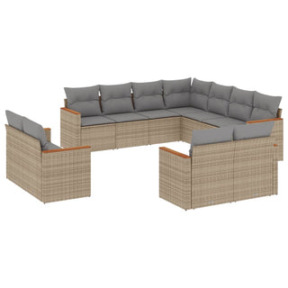 1 Tuinset Met Kussens Poly Rattan