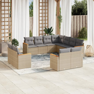 1 Tuinset Met Kussens Poly Rattan