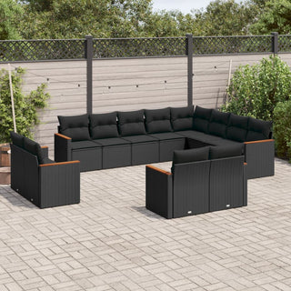 12-Delige Loungeset Met Kussens Poly Rattan