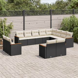 12-Delige Loungeset Met Kussens Poly Rattan