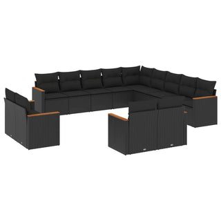 13-Delige Loungeset Met Kussens Poly Rattan