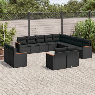 13-Delige Loungeset Met Kussens Poly Rattan