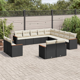 13-Delige Loungeset Met Kussens Poly Rattan