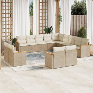 13-Delige Loungeset Met Kussens Poly Rattan