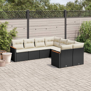 8-Delige Loungeset Met Kussens Poly Rattan