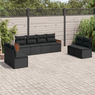 8-Delige Loungeset Met Kussens Poly Rattan