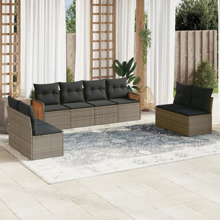 8-Delige Loungeset Met Kussens Poly Rattan