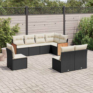 8-Delige Loungeset Met Kussens Poly Rattan