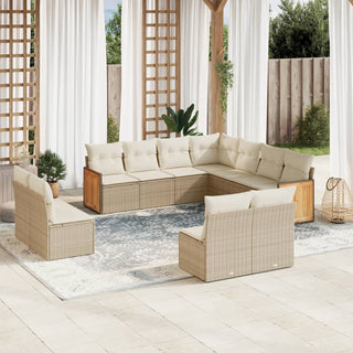 1 Loungeset Met Kussens Poly Rattan