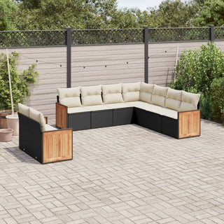 9-Delige Loungeset Met Kussens Poly Rattan