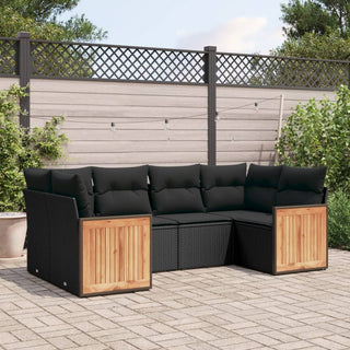 6-Delige Loungeset Met Kussens Poly Rattan