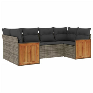 6-Delige Loungeset Met Kussens Poly Rattan