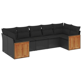 7-Delige Loungeset Met Kussens Poly Rattan