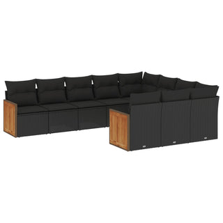 10-Delige Loungeset Met Kussens Poly Rattan