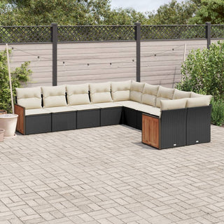 10-Delige Loungeset Met Kussens Poly Rattan