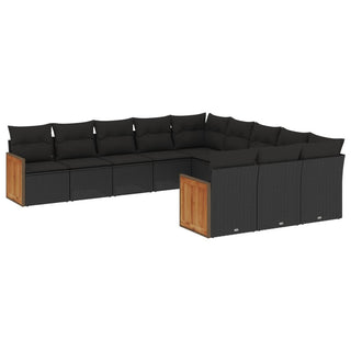 1 Loungeset Met Kussens Poly Rattan