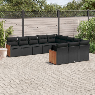 1 Loungeset Met Kussens Poly Rattan