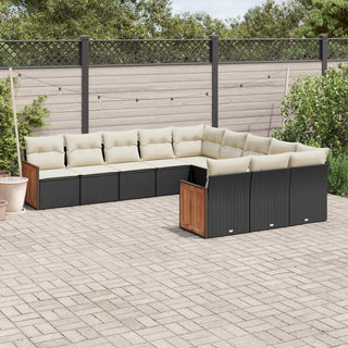 1 Loungeset Met Kussens Poly Rattan