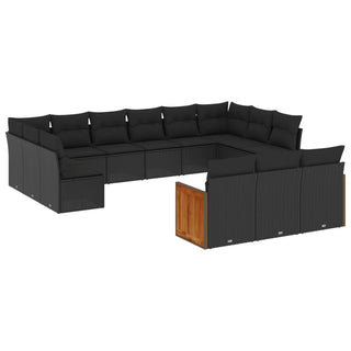 13-Delige Loungeset Met Kussens Poly Rattan