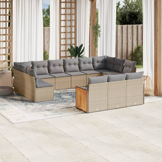 13-Delige Loungeset Met Kussens Poly Rattan