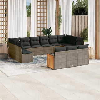 13-Delige Loungeset Met Kussens Poly Rattan