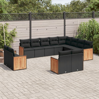 12-Delige Loungeset Met Kussens Poly Rattan