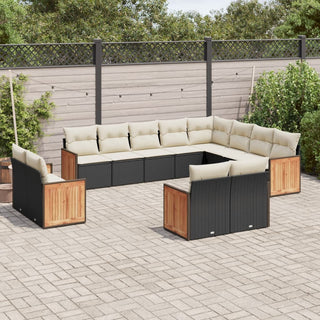 12-Delige Loungeset Met Kussens Poly Rattan