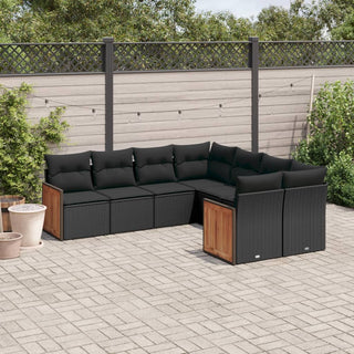 8-Delige Loungeset Met Kussens Poly Rattan