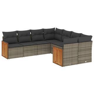 8-Delige Loungeset Met Kussens Poly Rattan