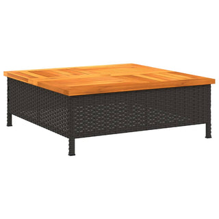 Tuintafel 70X70X25 Cm Poly Rattan En Acaciahout